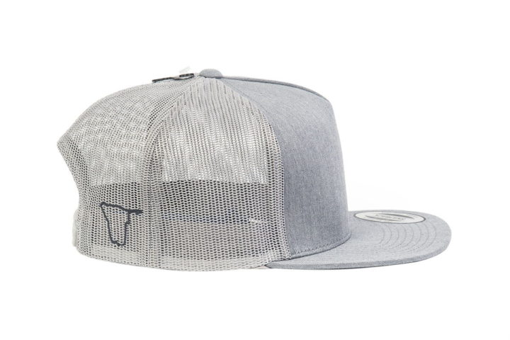 CT193428 – Heather Grey Classic Flat Peak Trucker - Image 2