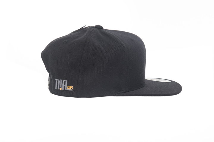 SB01327 – Black Flat Peak Snapback - Image 2