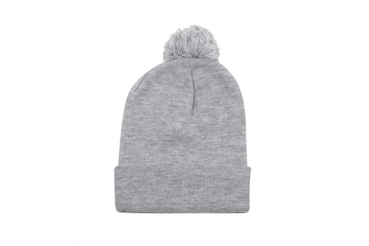 Pom Pom Beanie - Heather Grey - Image 5