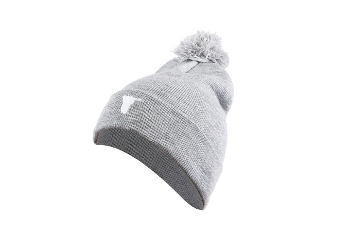 Pom Pom Beanie - Heather Grey