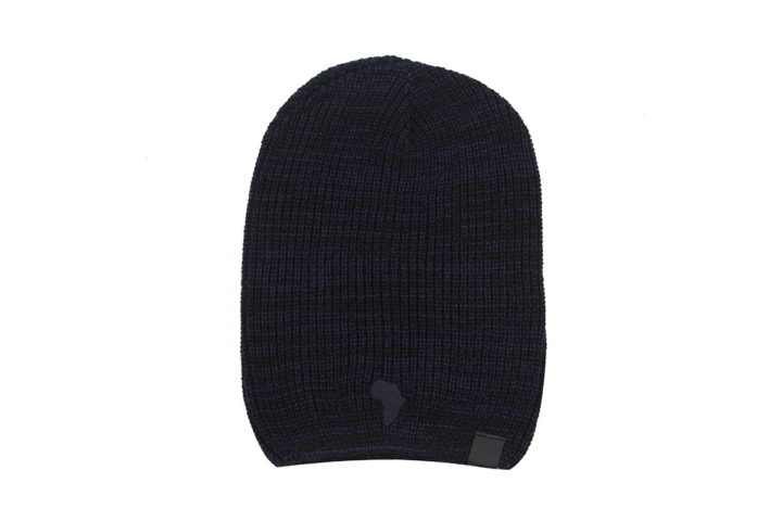 Slouchy Beanie – Navy Blue & Black - Image 4
