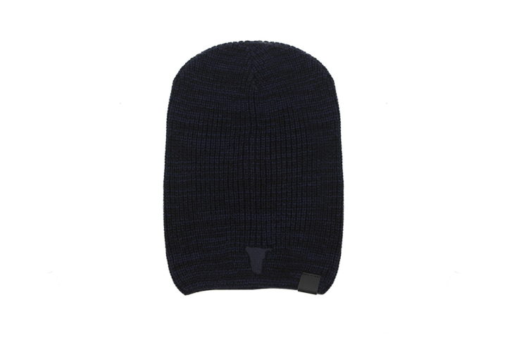 Slouchy Beanie – Navy Blue & Black - Image 3